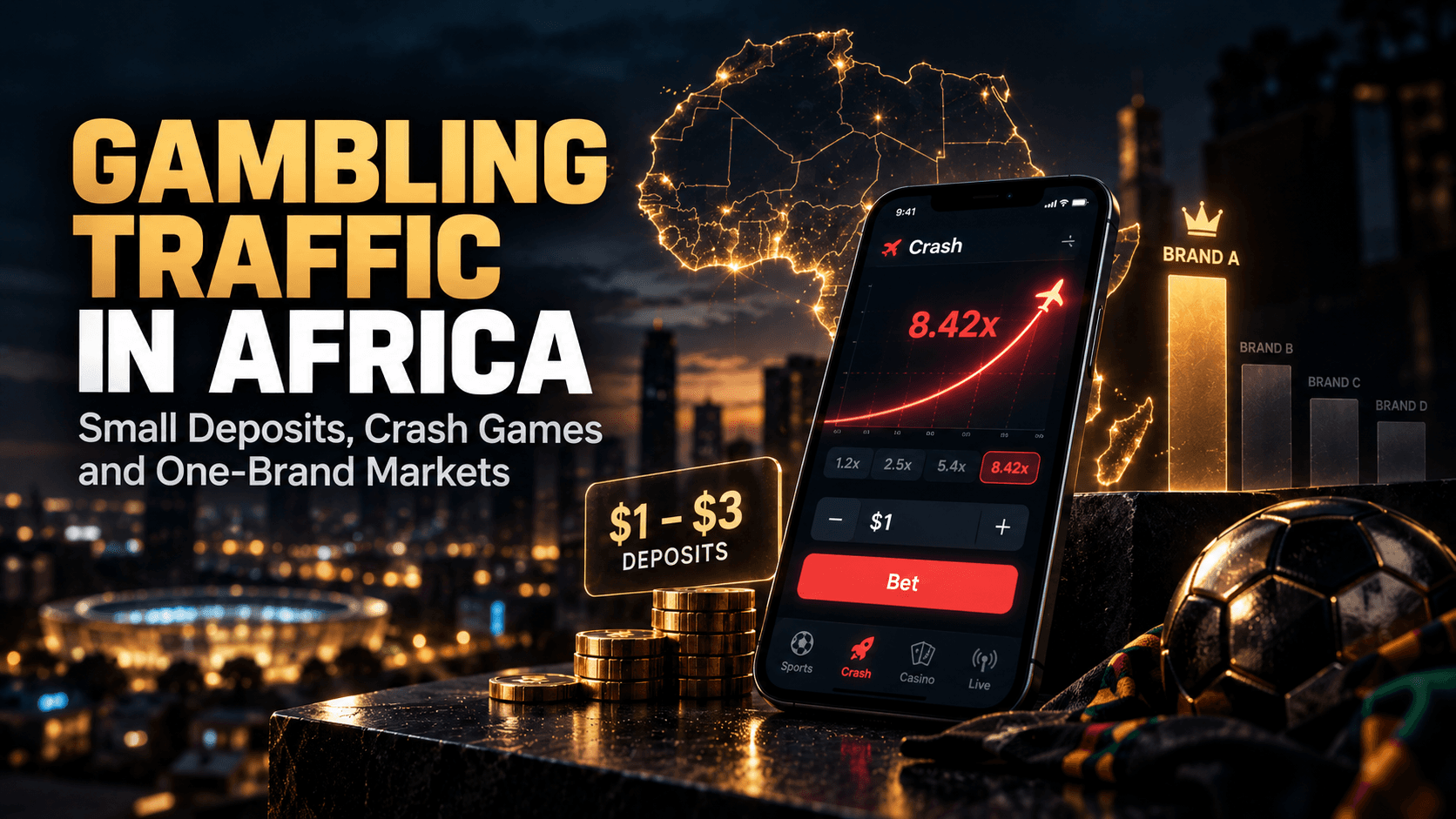 Gambling Traffic in Africa: Small Deposits, Crash Games and One-Brand Markets