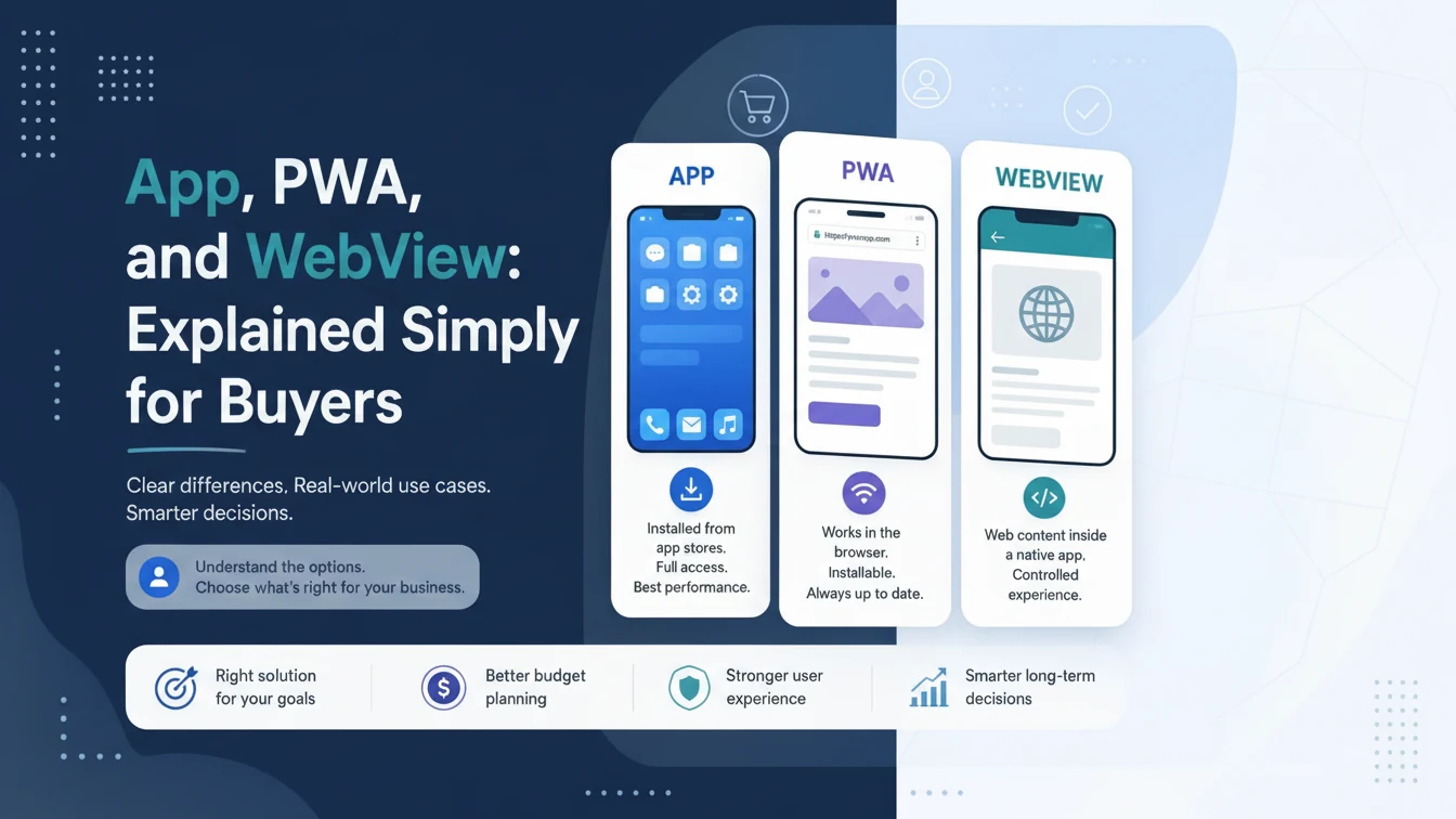 App, PWA, and WebView: Explained Simply for Buyers | Advantage Agency Blog
